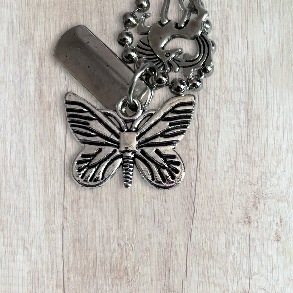 Hand Crafted Necklace BEAUTIFUL Dog Tag Charms Horse Butterfly Tibetan Pendant - Picture 5 of 6
